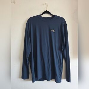 Men's Long Sleeve Crew Tee in Deep Navy with Small Logo